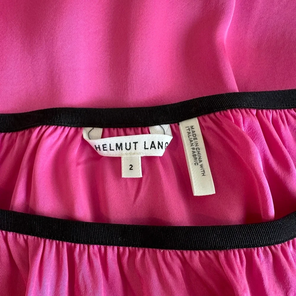 Helmut Lang Vibrant Pink Silk Side Slit Skirt - Picture 10 of 15